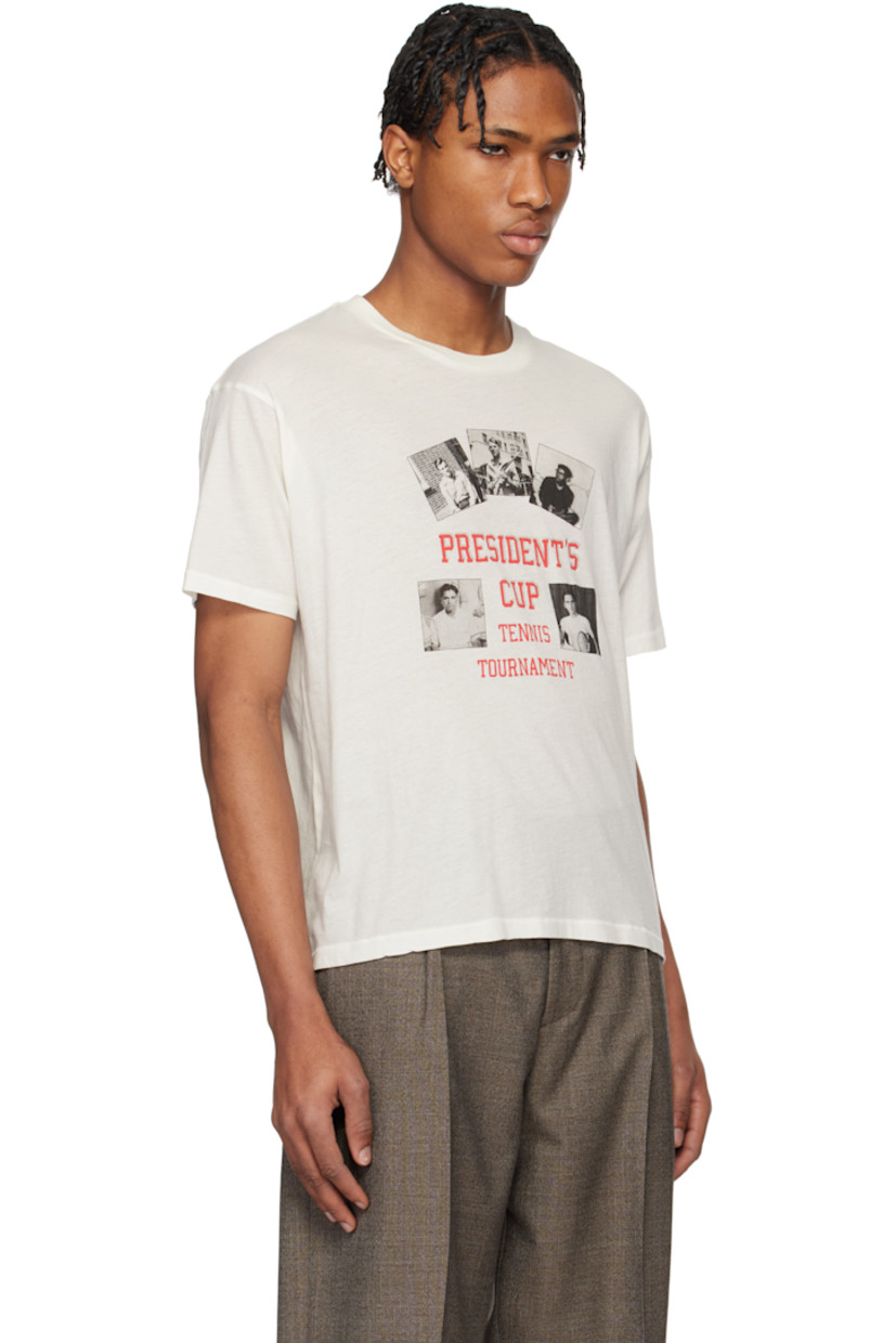 Semi-sheer cotton jersey T-shirt.

· Rib-knit crewneck
· Graphic and text printed at front

This item is part of a limited run of 153.

Supplier color: Cream