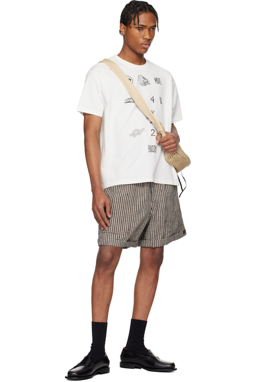 Cotton jersey T-shirt.

· Rib-knit crewneck
· Text and graphics embroidered at front

This item is part of a limited run of 138.

Supplier color: Cream