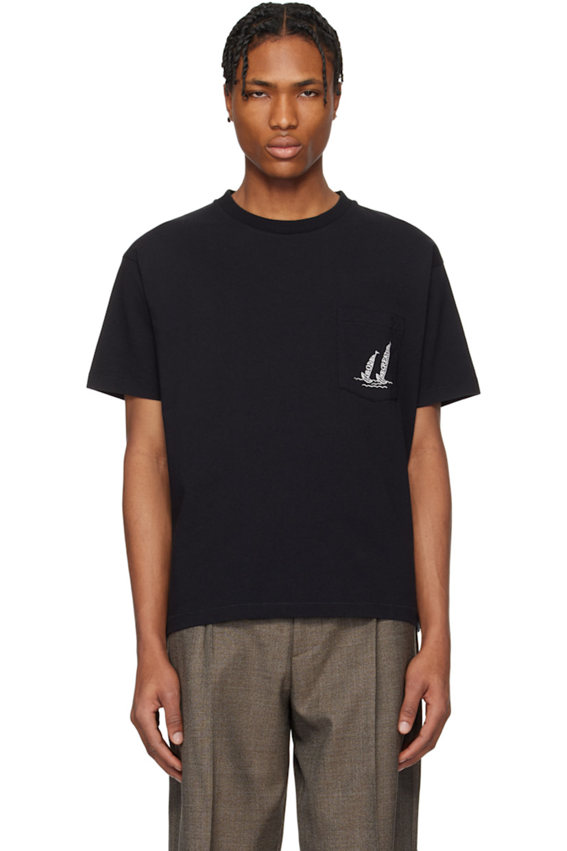 Cotton jersey T-shirt. 

· Rib-knit crewneck
· Logo graphic and text embroidered at chest
· Patch pocket

This item is part of a limited run of 230.

Supplier color: Black