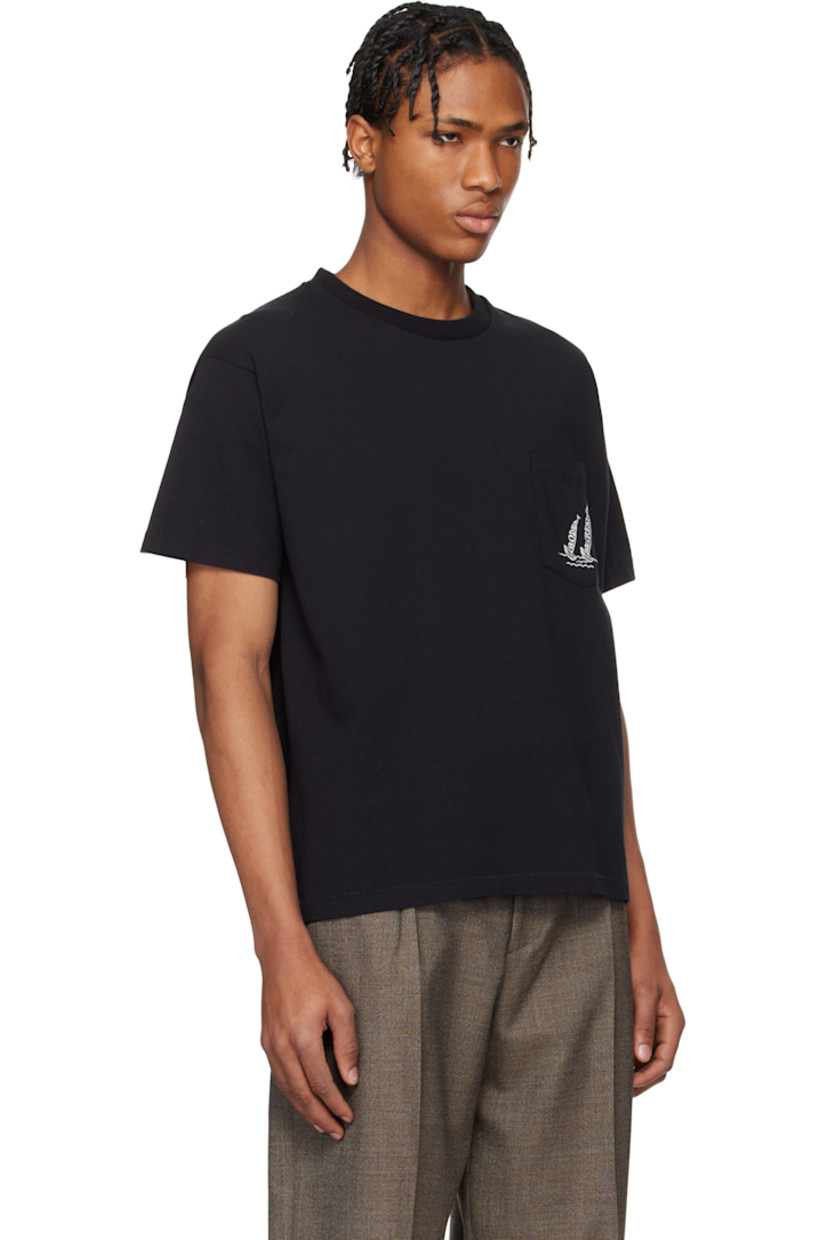 Cotton jersey T-shirt. 

· Rib-knit crewneck
· Logo graphic and text embroidered at chest
· Patch pocket

This item is part of a limited run of 230.

Supplier color: Black