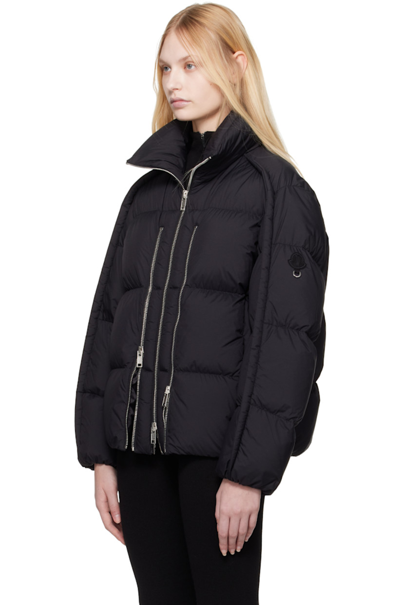 Down-filled and quilted lightweight nylon taffeta jacket.

· DIST-certified down
· Stand collar
· Two-way zip closure
· Zip vents at front
· Seam pockets
· Elasticized hem and cuffs
· Piping at sleeves
· Full longue saison lining

Part of the Moncler Genius x Willow Smith collaboration.

Supplier color: Black

Fill: 90% goose down, 10% goose feather.