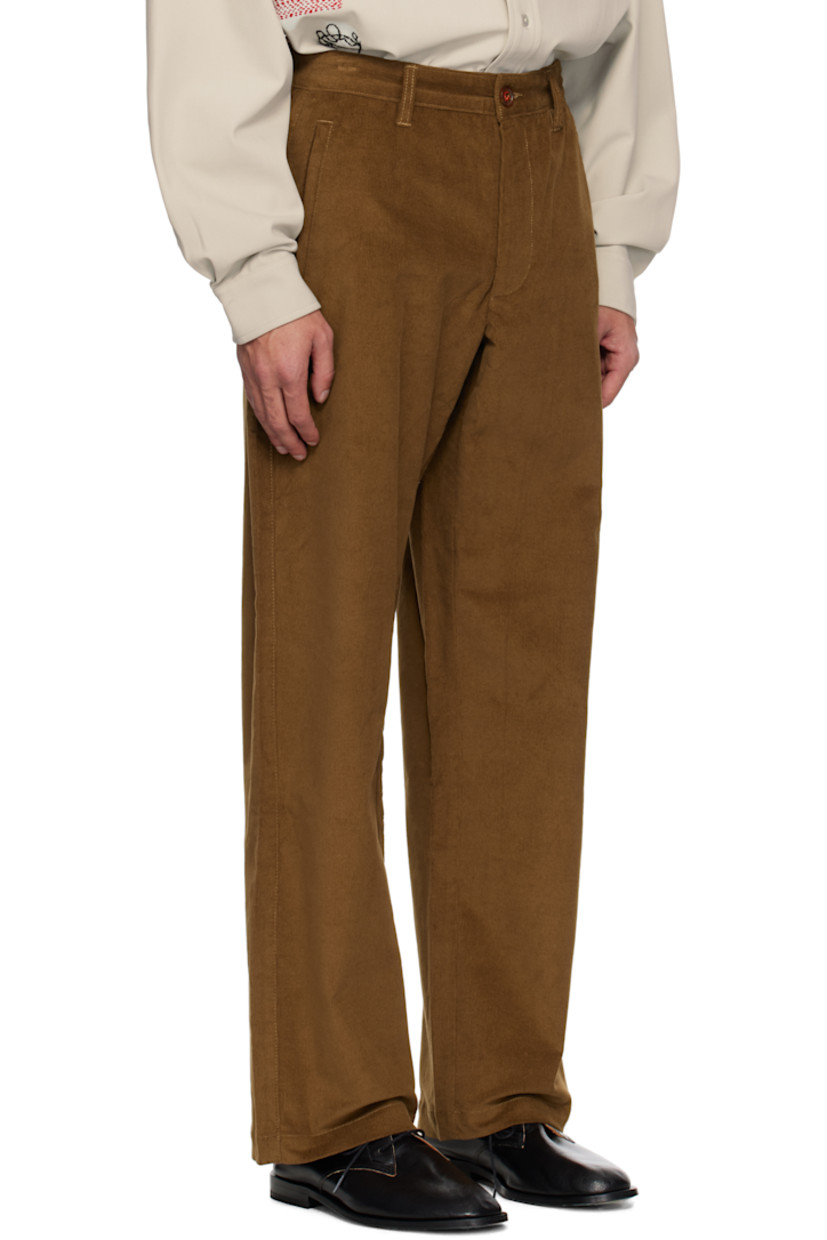 Cotton corduroy trousers.

· Belt loops
· Four-pocket styling
· Zip fly

Supplier color: Brown