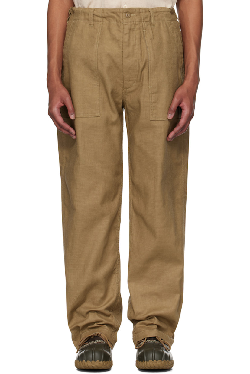 Cotton- and linen-blend Java canvas trousers.

· Belt loops
· Concealed drawstring at waistband
· Four-pocket styling
· Zip fly

Supplier color: Khaki