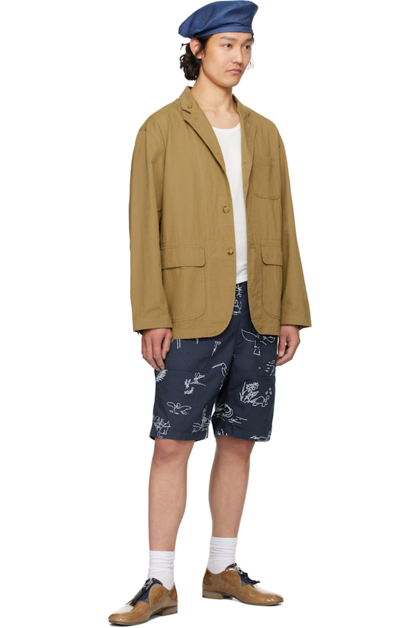 6.5 oz cotton twill shorts. Graphic pattern printed throughout. 

· Belt loops 
· Concealed drawstring at waistband
· Four-pocket styling
· Zip fly

Supplier color: Navy animal print 6.5oz flat twill