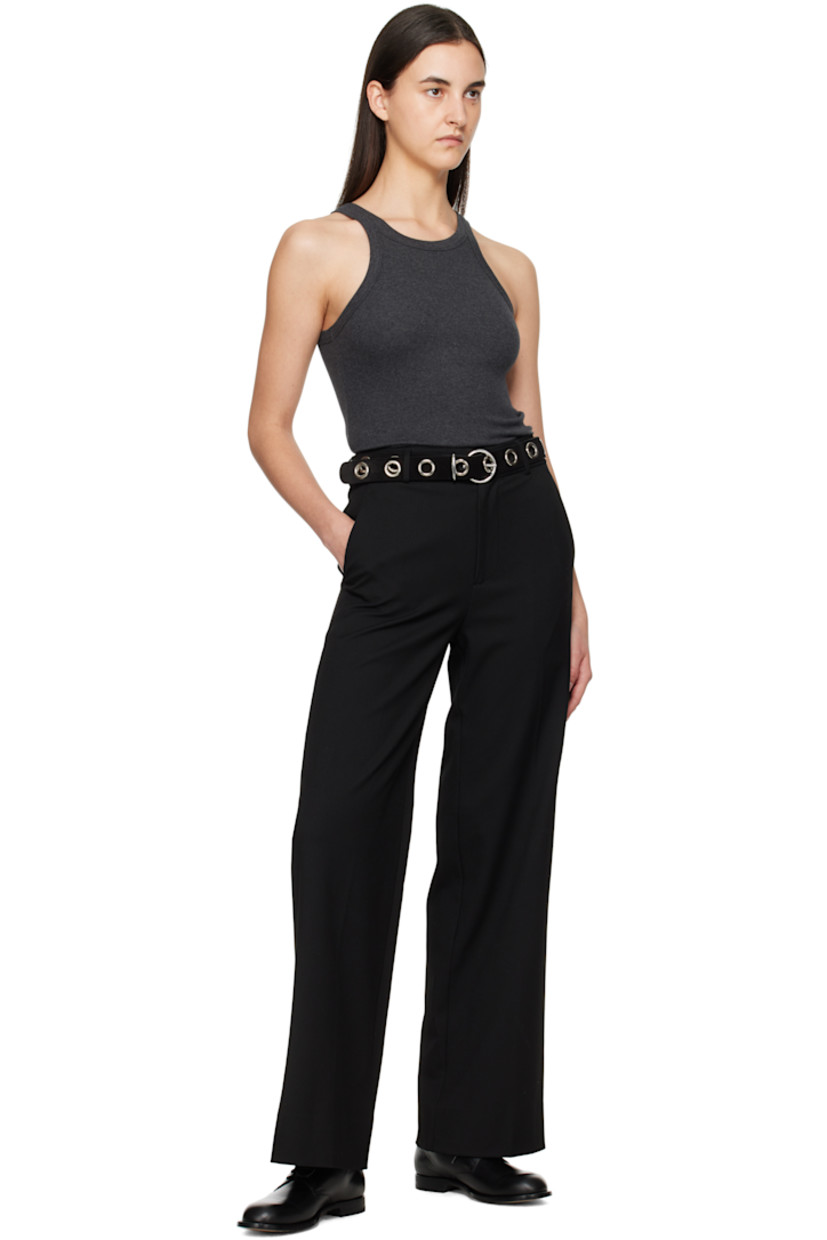 Suede belt in black.

· Eyelets at length
· Pin-buckle fastening
· Buffed leather lining
· Silver-tone hardware
· W1.25"

Supplier color: Black