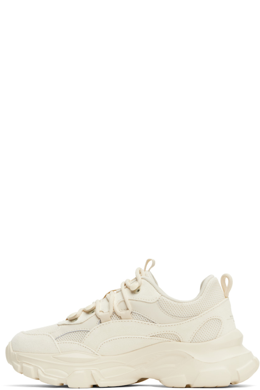 Low-top mesh, calfskin suede, and buffed calfskin sneakers in off-white.

· Lace-up closure
· Logo patch and pull-loop at padded tongue
· Padded collar
· Pull-loop at heel tab
· Logo bonded at heel counter
· Mesh lining
· Treaded rubber sole

Supplier color: Ivory