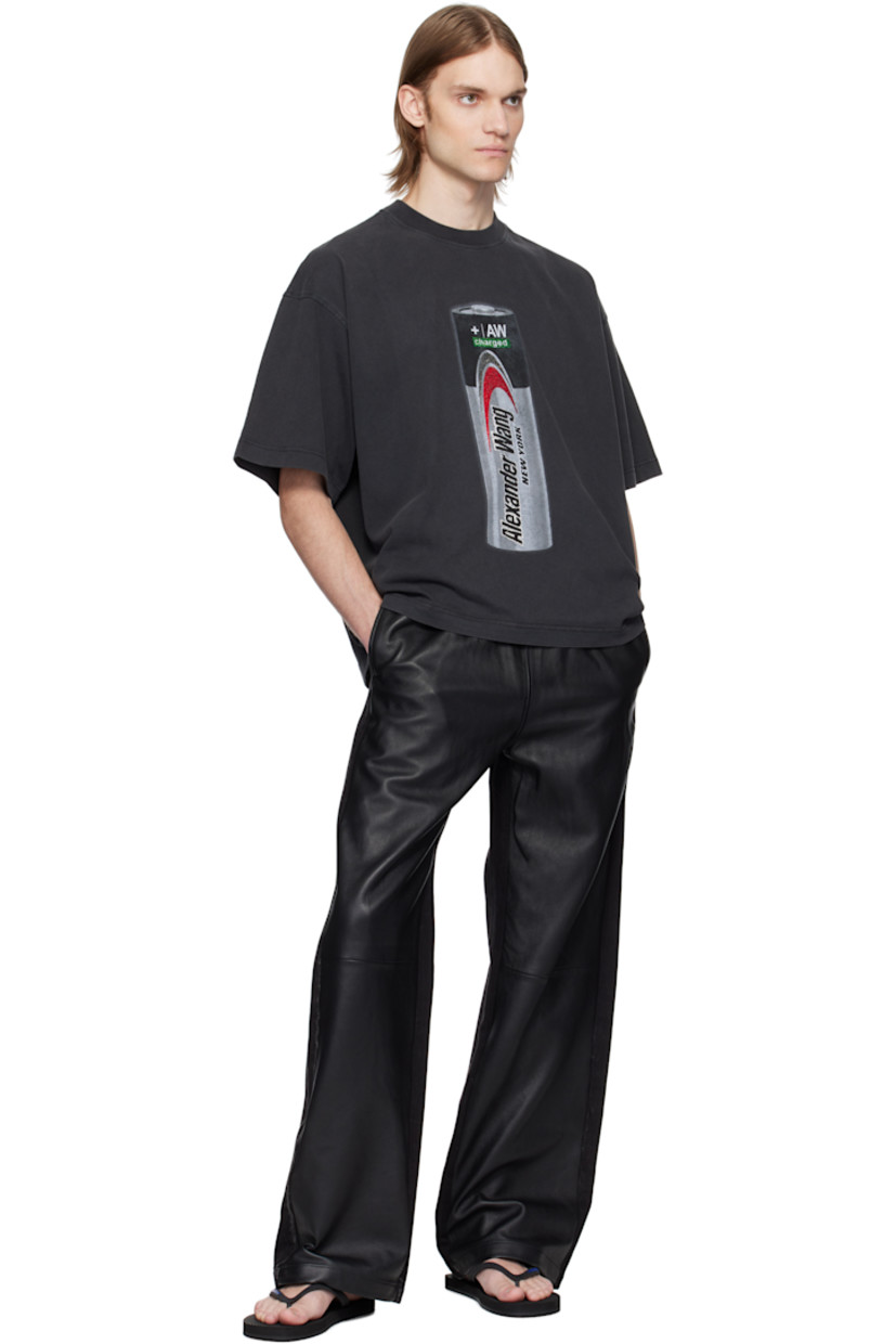 Cotton jersey T-shirt. Printed logo graphic with crystal-cut appliqués at front. 

· Fading throughout
· Rib-knit crewneck
· Dropped shoulders

Supplier color: Washed black