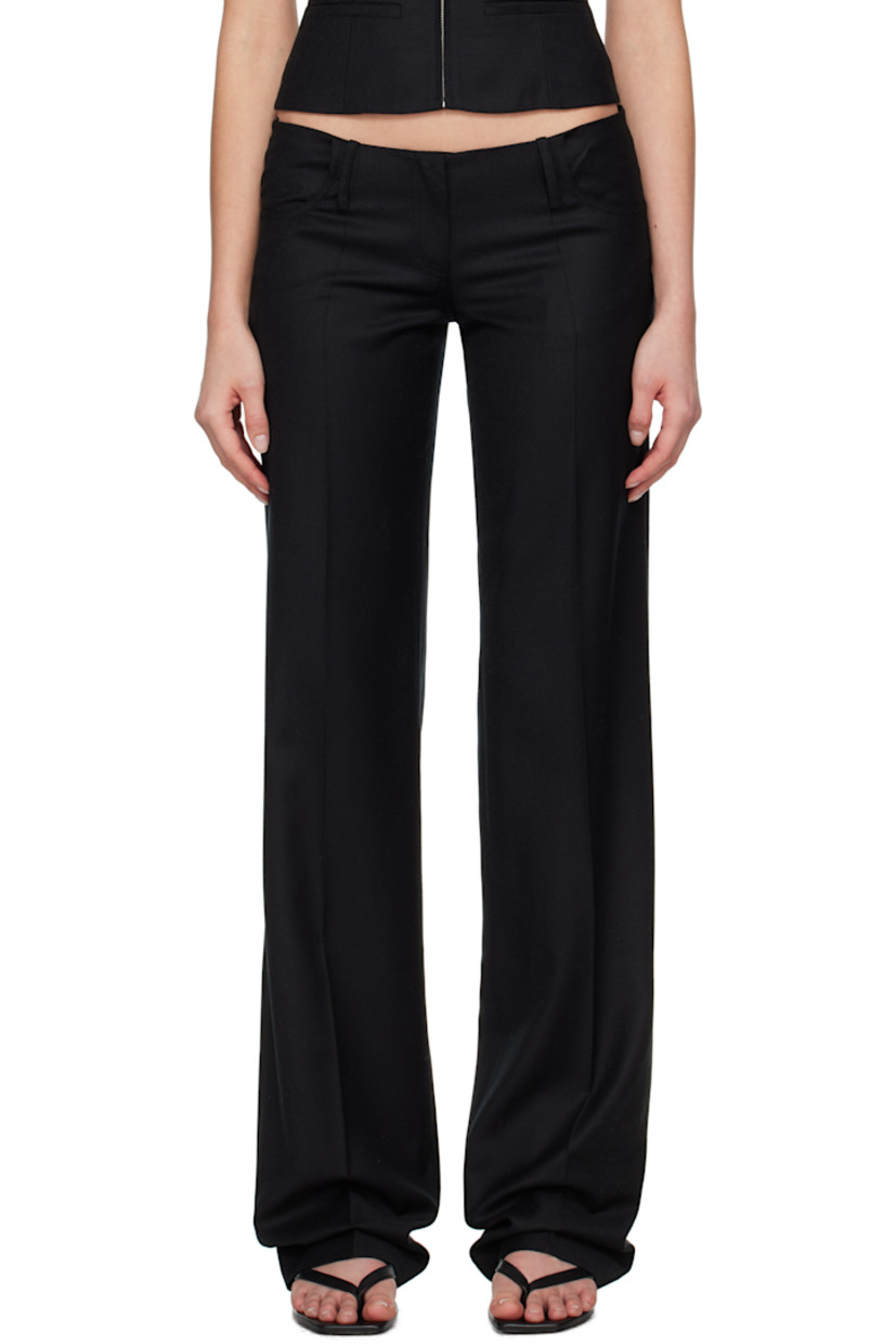 Wool delaine trousers.

· Belt loops
· Four-pocket styling
· Zip-fly
· Creased legs

Supplier color: Black