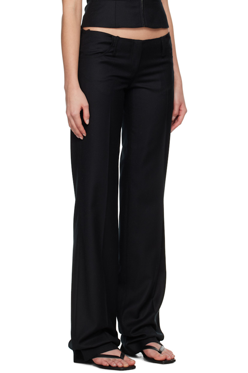 Wool delaine trousers.

· Belt loops
· Four-pocket styling
· Zip-fly
· Creased legs

Supplier color: Black