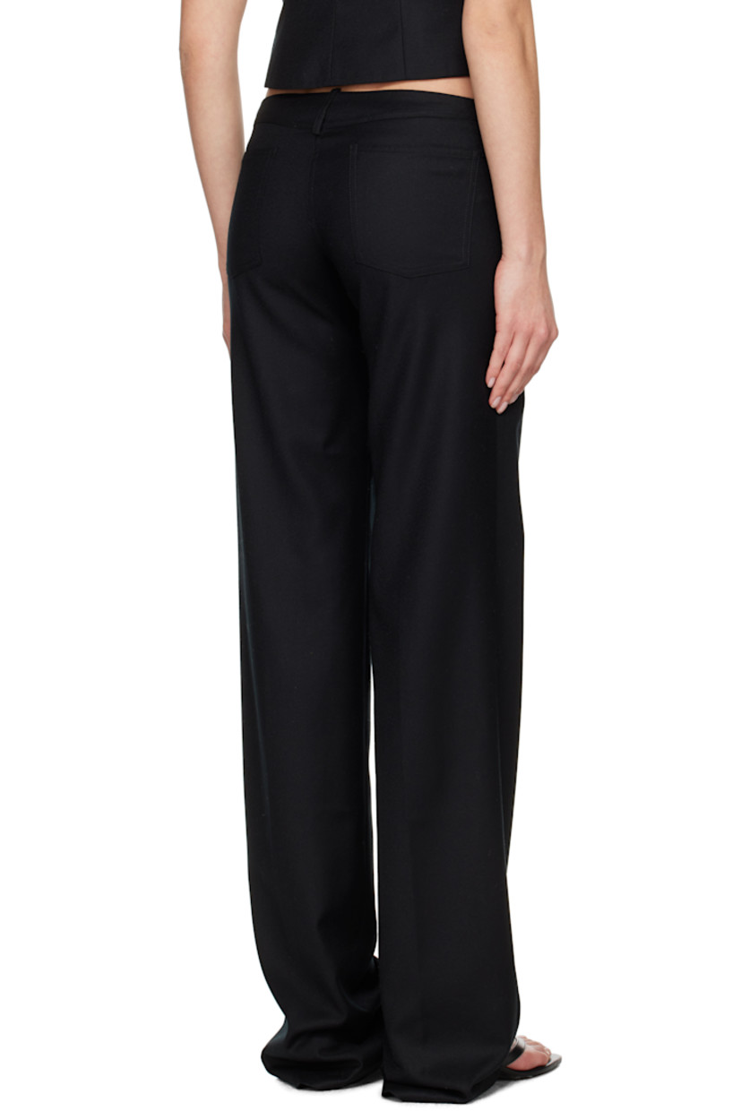 Wool delaine trousers.

· Belt loops
· Four-pocket styling
· Zip-fly
· Creased legs

Supplier color: Black