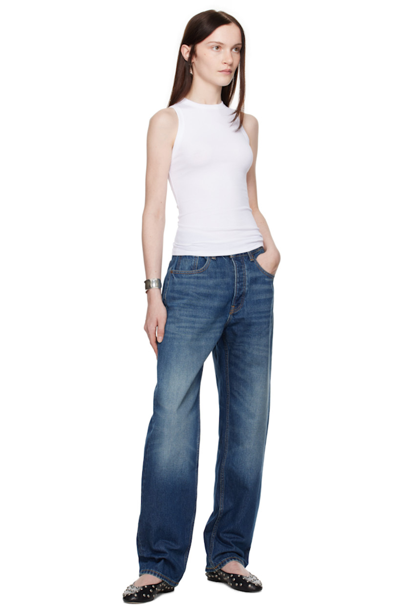 Ribbed stretch cotton jersey tank top. 

· Crewneck
· Patch at back collar 

Supplier color: White