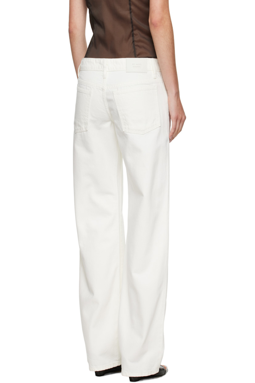 Non-stretch regenerative cotton denim jeans. 

· ROC- and B Corp-certified 
· Straight-leg and loose-fit 
· Low-rise 
· Belt loops
· Five-pocket styling
· Concealed button-fly
· Leather logo patch at back waistband
· Logo-engraved silver-tone hardware

Part of the St. Agni x Outland Denim collaboration.

Supplier color: White