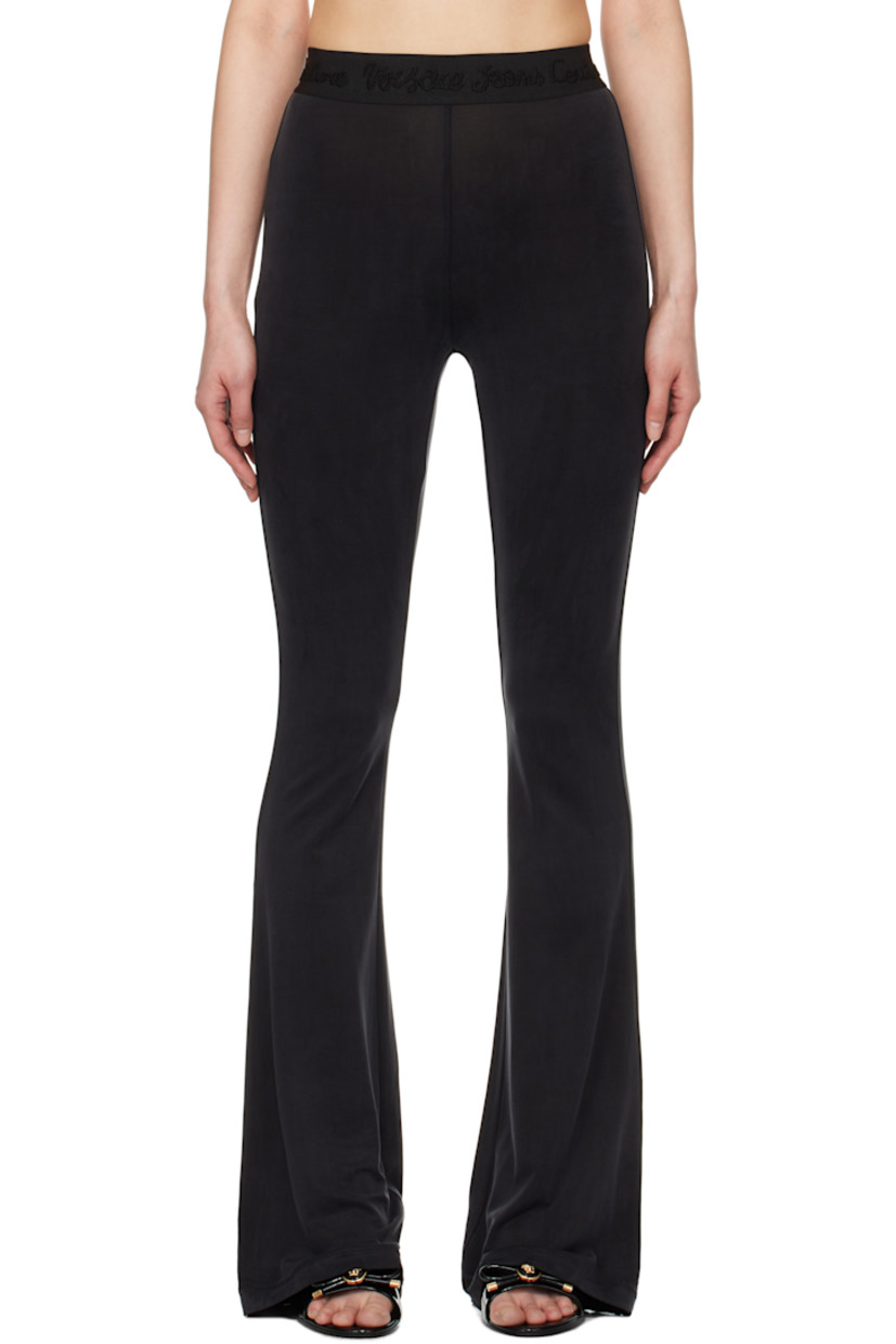 Flared stretch cupro peached jersey leggings. Logo-embroidered elasticized waistband.

Supplier color: Black