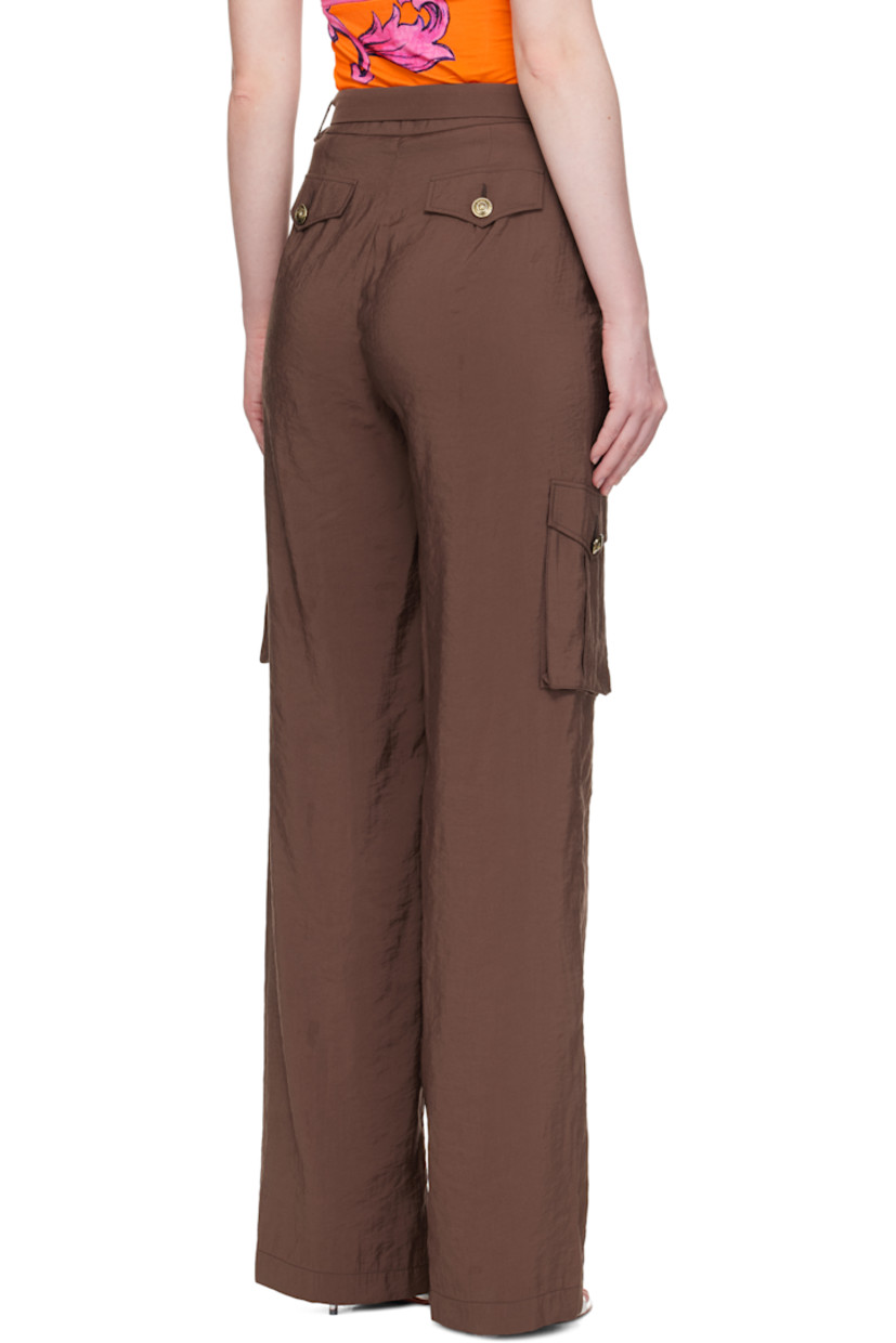 Plain-woven modal-blend cargo pants.

· Straight-leg
· Belt loops and detachable pin-buckle belt at waistband
· Four-pocket styling
· Zip fly
· Cargo pocket at outseams
· Logo-engraved antiqued gold-tone hardware

Supplier color: Cocoa