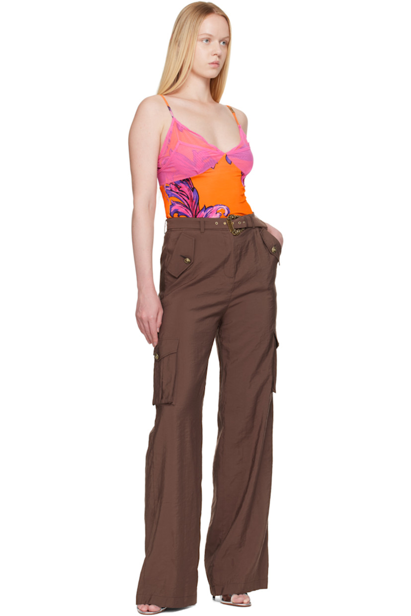Plain-woven modal-blend cargo pants.

· Straight-leg
· Belt loops and detachable pin-buckle belt at waistband
· Four-pocket styling
· Zip fly
· Cargo pocket at outseams
· Logo-engraved antiqued gold-tone hardware

Supplier color: Cocoa