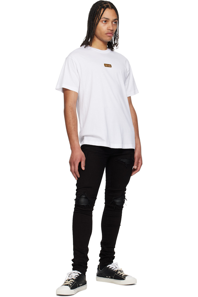 Cotton jersey T-shirt.

· Rib-knit crewneck
· Logo plaque at chest 

Supplier color: White/Gold