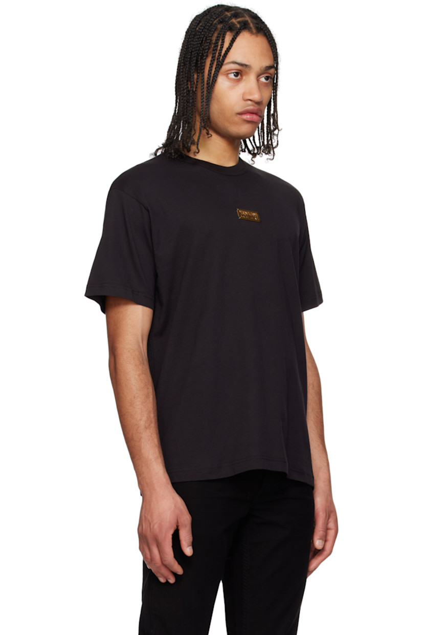 Cotton jersey T-shirt.

· Rib-knit crewneck
· Logo plaque at chest 

Supplier color: Black/Gold