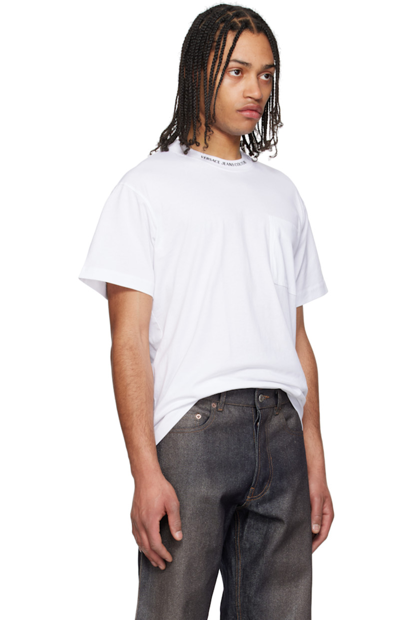 Cotton jersey T-shirt.

· Logo bonded at rib-knit crewneck
· Patch pocket at chest

Supplier color: White