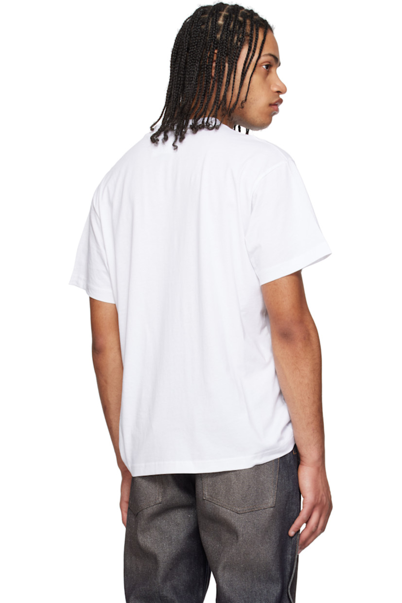 Cotton jersey T-shirt.

· Logo bonded at rib-knit crewneck
· Patch pocket at chest

Supplier color: White