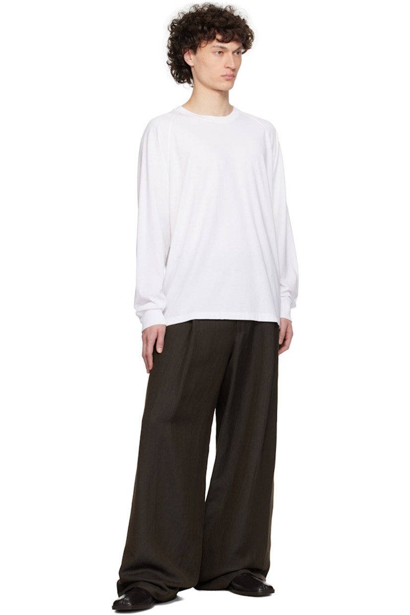 Brushed Supima cotton- and cupro-blend jersey T-shirt. 

· Rib-knit crewneck and cuffs
· Raglan sleeves

Supplier color: White