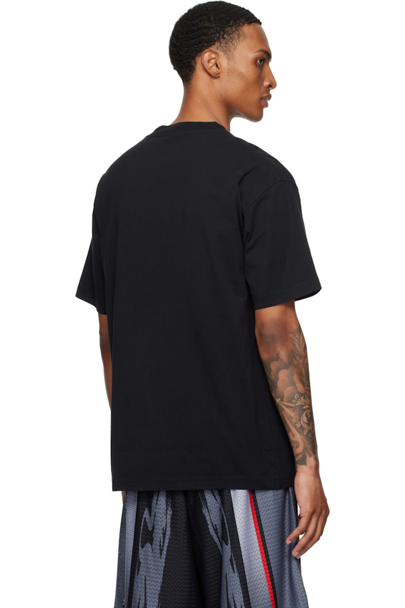 Cotton jersey T-shirt.

· Rib-knit crewneck
· Logo printed at chest
· Dropped shoulders

Supplier color: Black