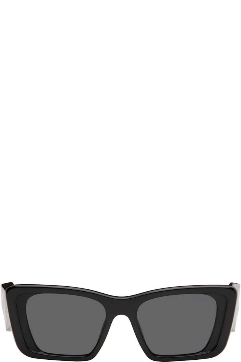 Cat-eye acetate-frame sunglasses in black.

· Gray lenses
· Logo etched at lens
· Integrated nose pads
· Silver-tone logo stamp at temples
· Includes case
· Size: 51.18 145

Supplier color: Black/Dark grey