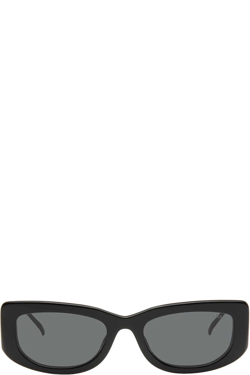 Rectangular acetate- and metal-frame sunglasses in black.

· Gray lenses
· 100% UVA/UVB protection
· Logo etched at lens
· Integrated nose pads
· Enameled logo plaque at temples
· Includes case
· Size: 53.19 140

Supplier color: Slate gray lenses/Black