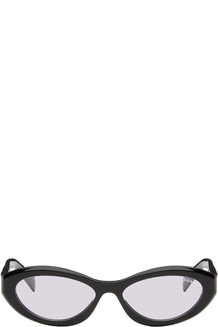 Cat-eye acetate-frame sunglasses in black.

· Purple lenses
· Integrated nose pads
· Inset logo hardware at temples
· Includes case
· Size: 55.16 145

Supplier color: Black