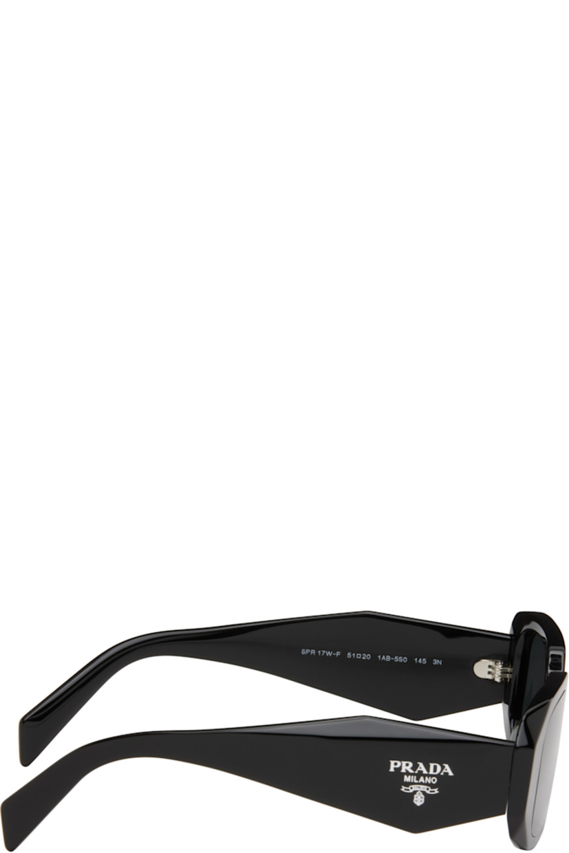 Rectangular acetate-frame sunglasses in black. 

· Gray lenses
· 100% UVA/UVB protection
· Logo etched at lens
· Integrated nose pads
· Logo at temples
· Includes case
· Silver-tone hardware
· Size: 51.20 145

Supplier color: Black