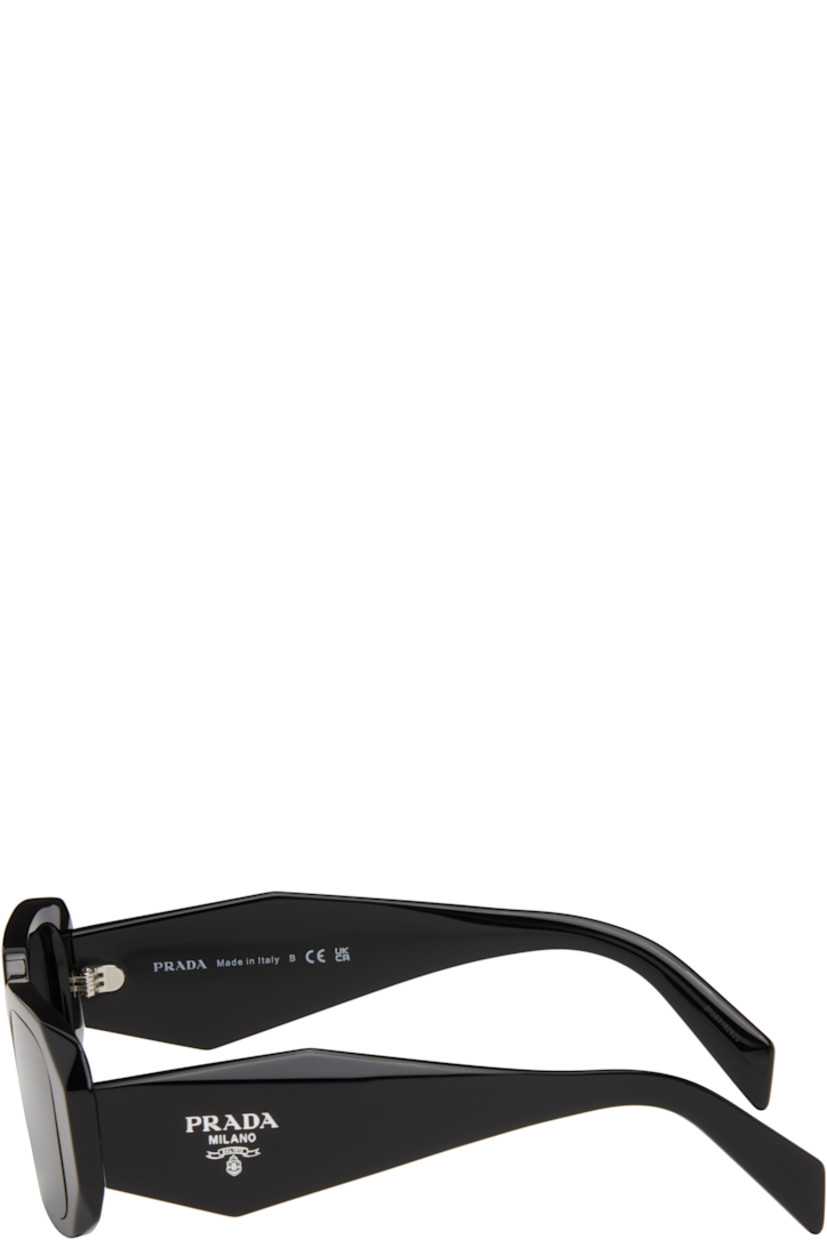 Rectangular acetate-frame sunglasses in black. 

· Gray lenses
· 100% UVA/UVB protection
· Logo etched at lens
· Integrated nose pads
· Logo at temples
· Includes case
· Silver-tone hardware
· Size: 51.20 145

Supplier color: Black