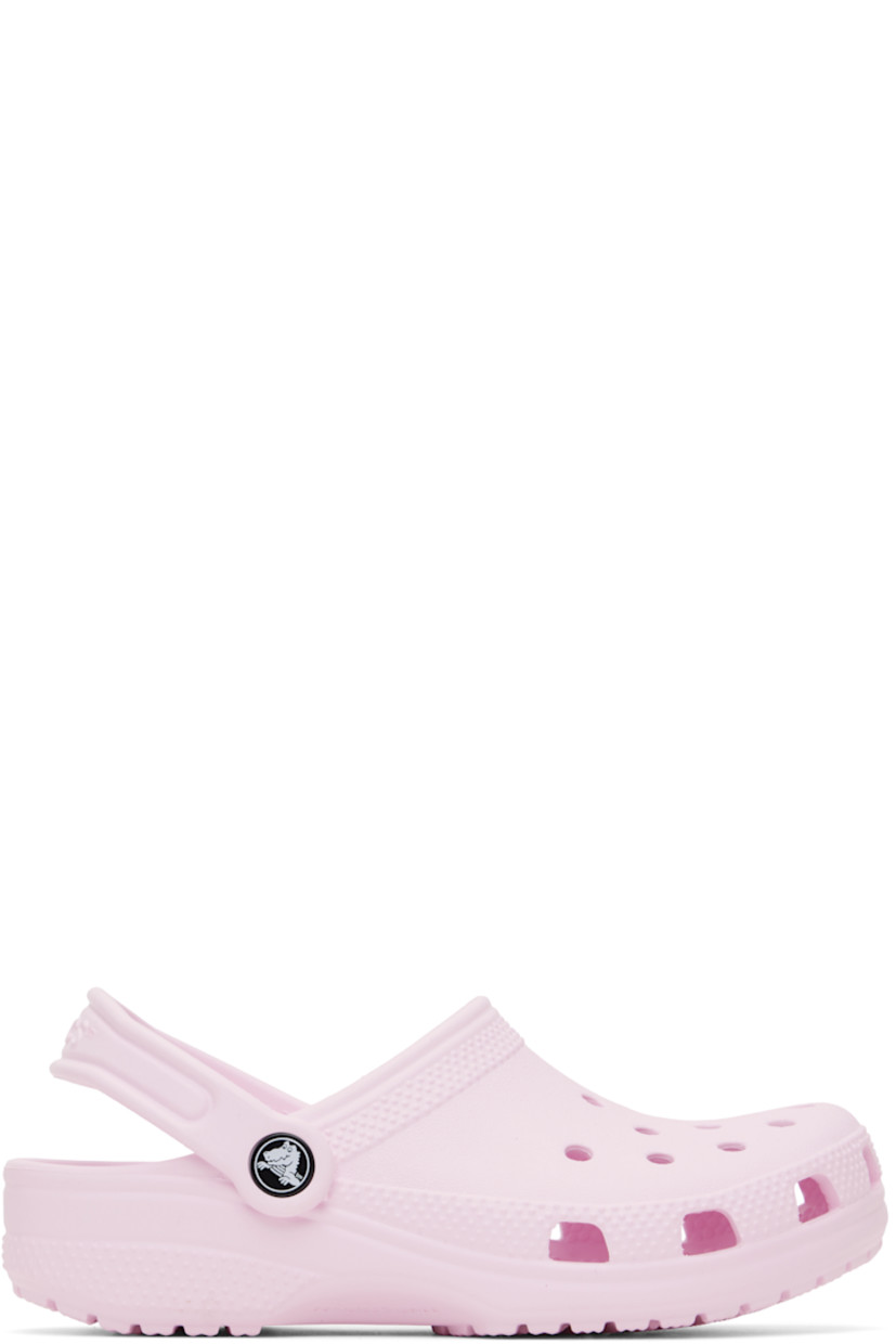Lightweight Croslite™ foam rubber slip-on loafers in pink.

· Perforations and cutouts at vamp
· Logo embossed at convertible slingback strap
· Crocs Comfort™ molded rubber footbed
· Treaded rubber sole
· Logo-printed hardware

Supplier color: Pink milk