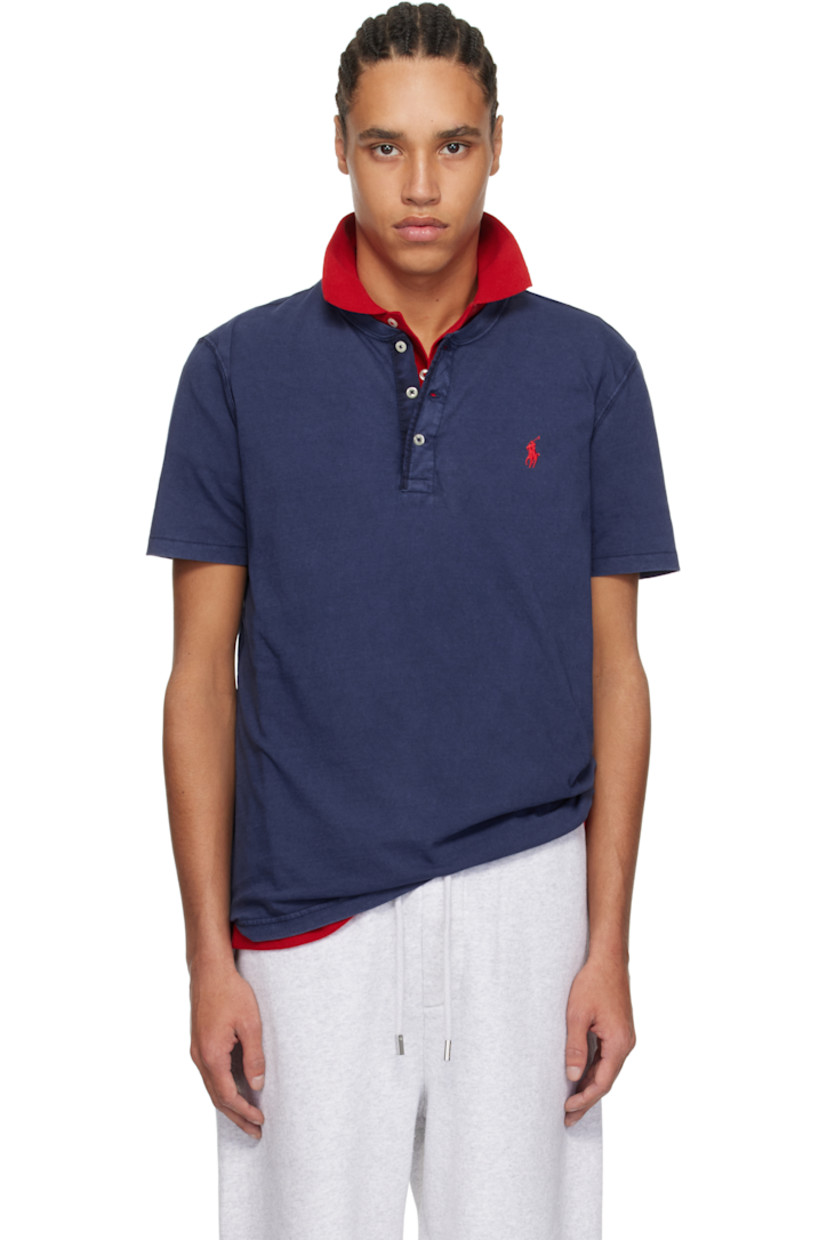 Washed slub cotton jersey henley. Fading throughout.

· Rib-knit crewneck
· Three-button placket
· Logo embroidered at chest

Supplier color: Cruise navy