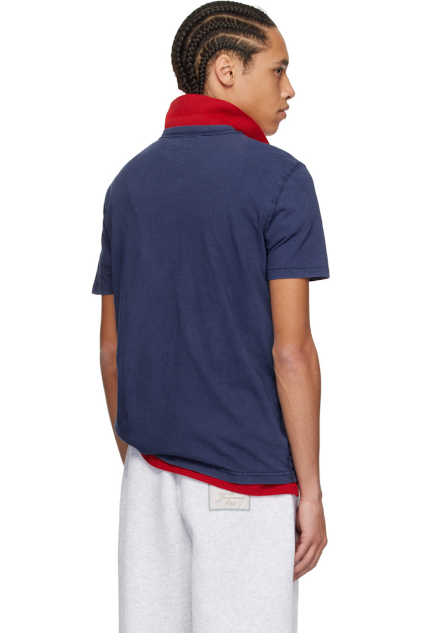 Washed slub cotton jersey henley. Fading throughout.

· Rib-knit crewneck
· Three-button placket
· Logo embroidered at chest

Supplier color: Cruise navy