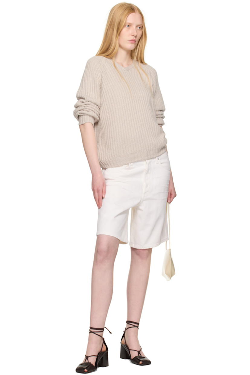 Non-stretch regenerative cotton denim shorts. 

· The Integrity Grown™-certified 
· Loose-fit
· Belt loops
· Five-pocket styling
· Button fly 
· Logo-engraved silver- and bronze-tone hardware

Supplier color: Fortune cookie