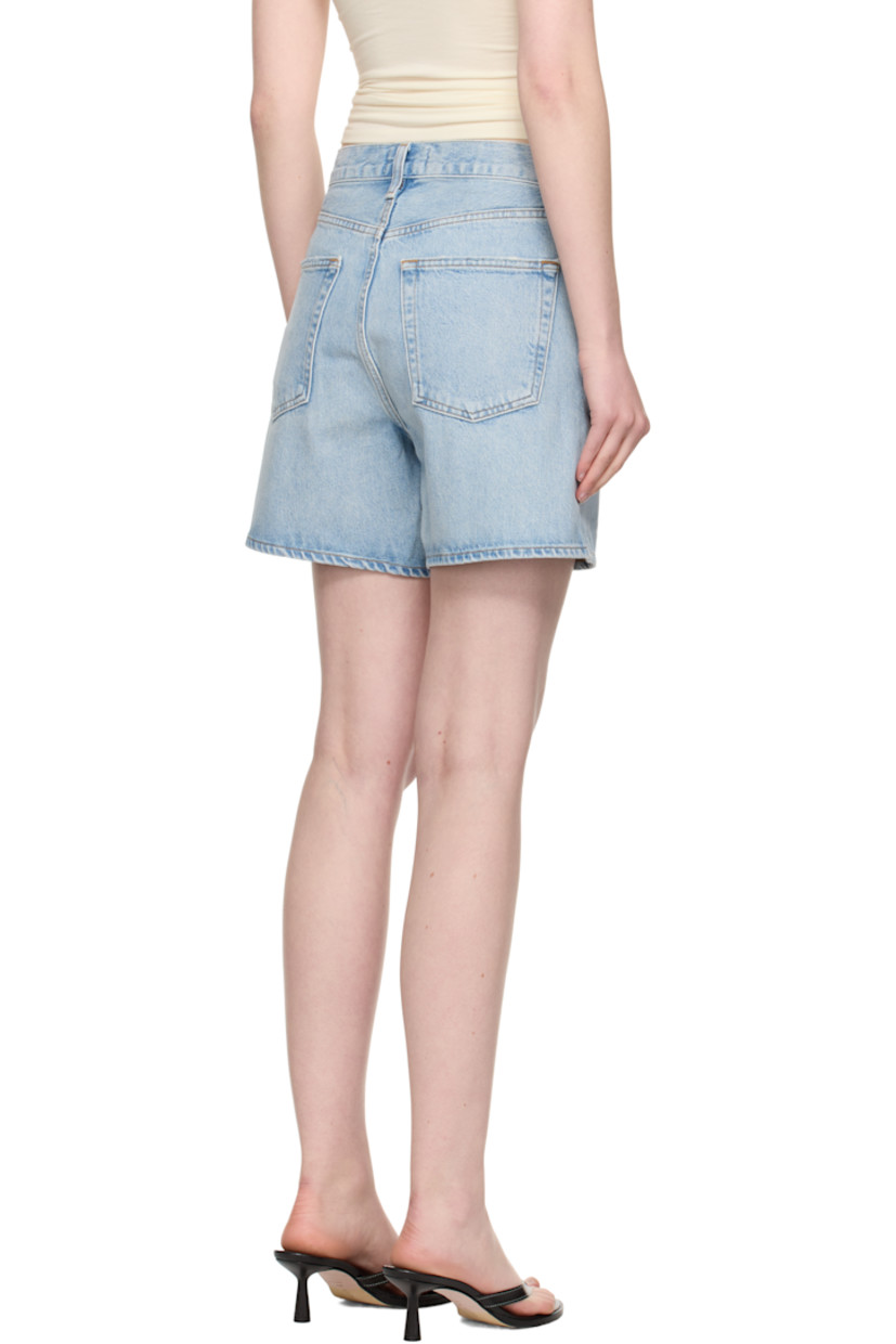 Non-stretch regenerative cotton denim shorts. Fading, whiskering, and subtle distressing throughout. 

· The Integrity Grown™-certified 
· Loose-fit
· Belt loops
· Five-pocket styling
· Button fly 
· Logo-engraved silver- and bronze-tone hardware
· Contrast stitching in tan 

Supplier color: Backbeat