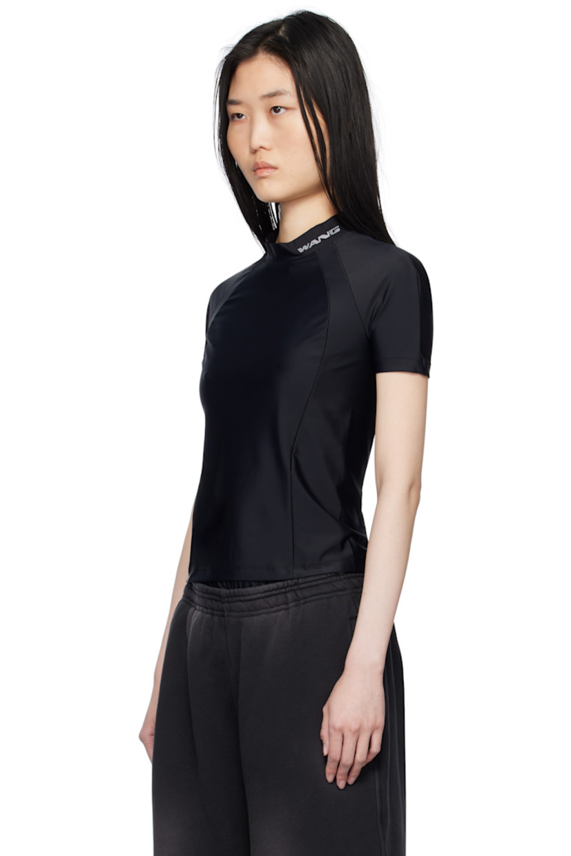 Stretch nylon jersey rash guard. Logo bonded at mock neck.

Supplier color: Black