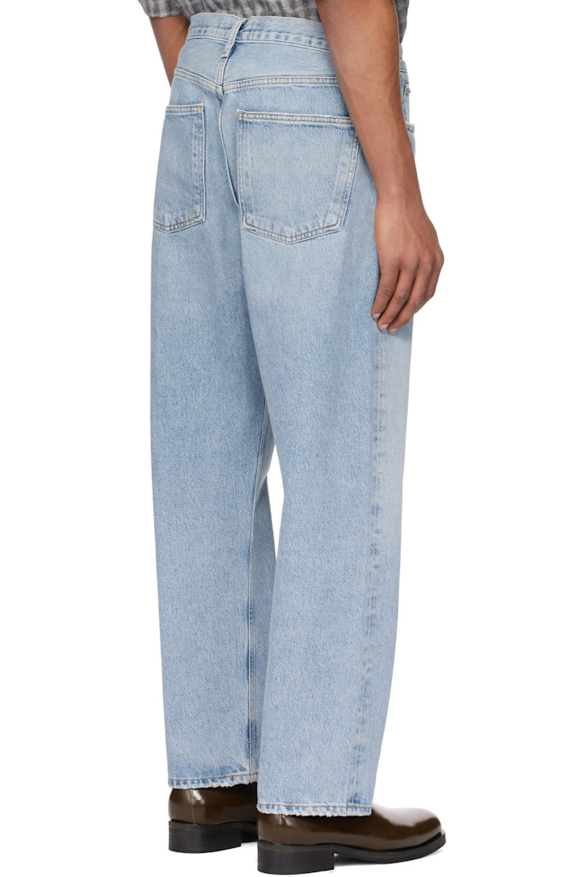 Non-stretch regenerative cotton denim jeans. Fading, whiskering, and distressing throughout.

· Straight-leg 
· Mid-rise
· Belt loops
· Five-pocket styling
· Button-fly
· Logo-engraved silver- and gold-tone hardware
· Contrast stitching in tan

Supplier color: Force