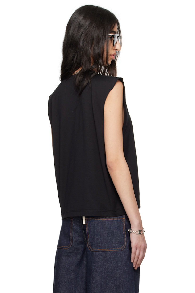Loose-fit cotton jersey T-shirt. 

· Rib-knit crewneck 
· Cropped hem
· Rolled edge at dropped armscyes 
· Logo printed at back collar

Supplier color: Black