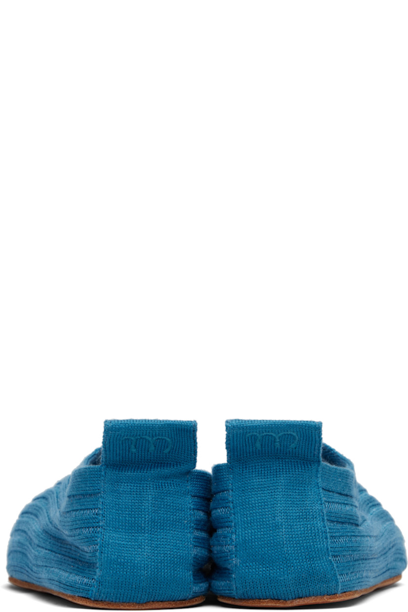 Rib-knit silk flats.

· Pull-loop at heel collar
· Leather insole
· Unlined
· Buffed leather sole

Supplier color: Meta blue