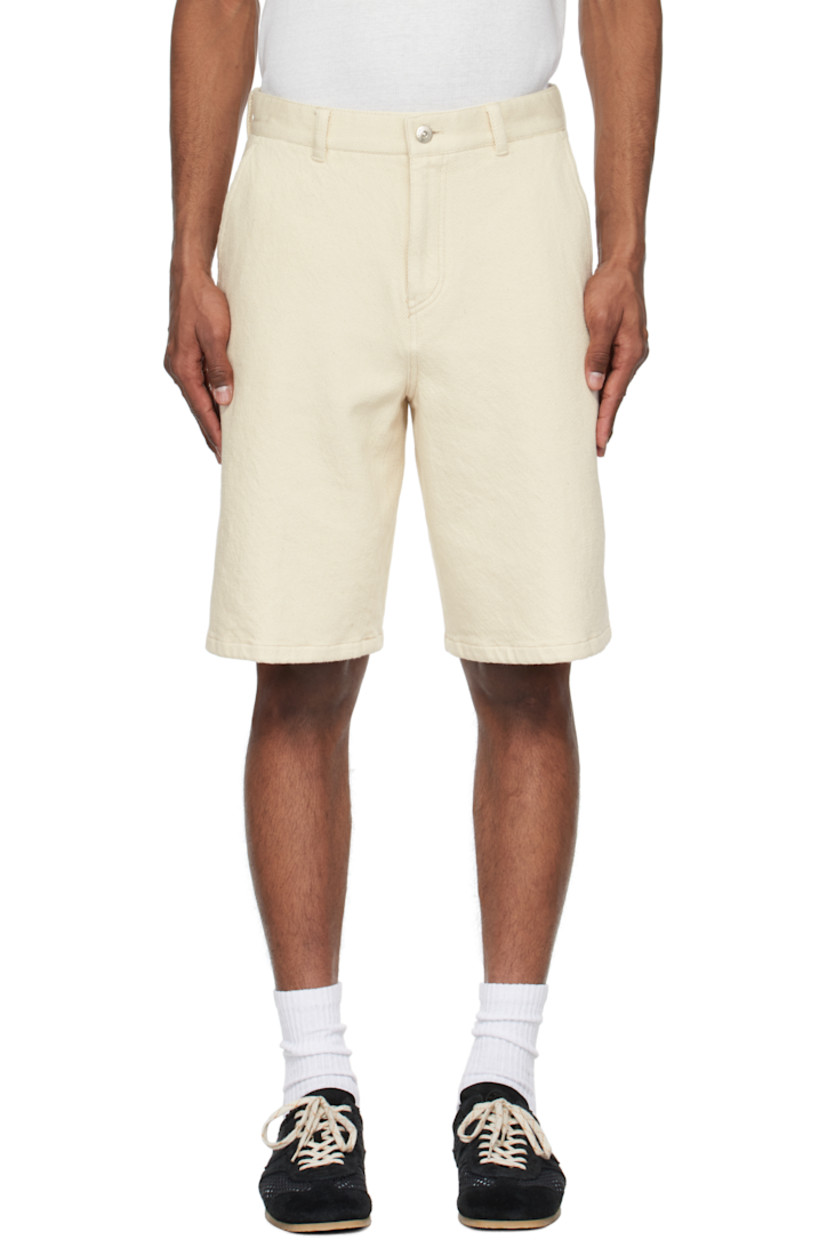 Cotton twill shorts.

· Belt loops
· Five-pocket styling
· Zip fly
· Leather logo patch at back waistband
· Patch pocket at back leg
· Loops at back leg
· Logo-engraved silver-tone hardware

Supplier color: Off-white
