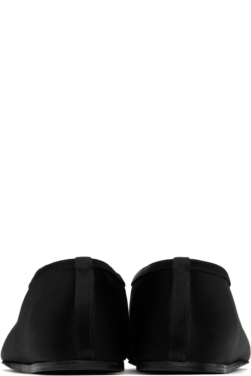 Satin ballerina flats in black.

· Square toe
· Buffed leather and suede lining
· Polished leather sole with rubber injections

Supplier color: Black