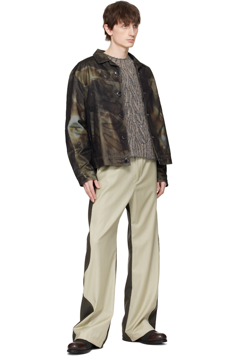 Cotton twill jacket. Graphic pattern printed throughout.

· Sheer mesh overlay
· Open spread collar
· Button closure
· Welt pockets
· Buttoned barrel cuffs
· Adjustable button tabs at back hem
· Welt pockets at interior
· Full viscose satin lining

Supplier color: Print