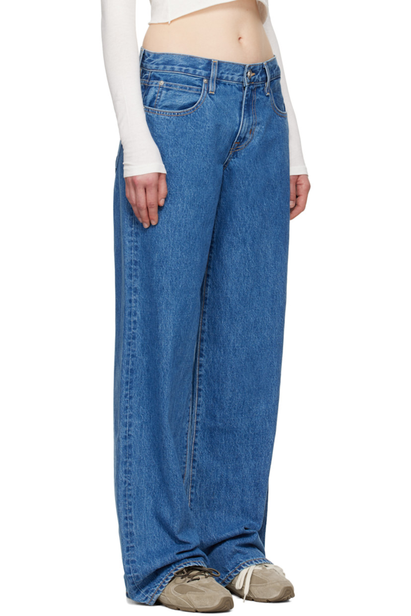 Wide-leg non-stretch denim jeans. Fading throughout.

· Low-rise
· Belt loops
· Five-pocket styling
· Zip-fly
· Logo-engraved silver-tone hardware
· Contrast stitching in tan

Supplier color: Sweet memory