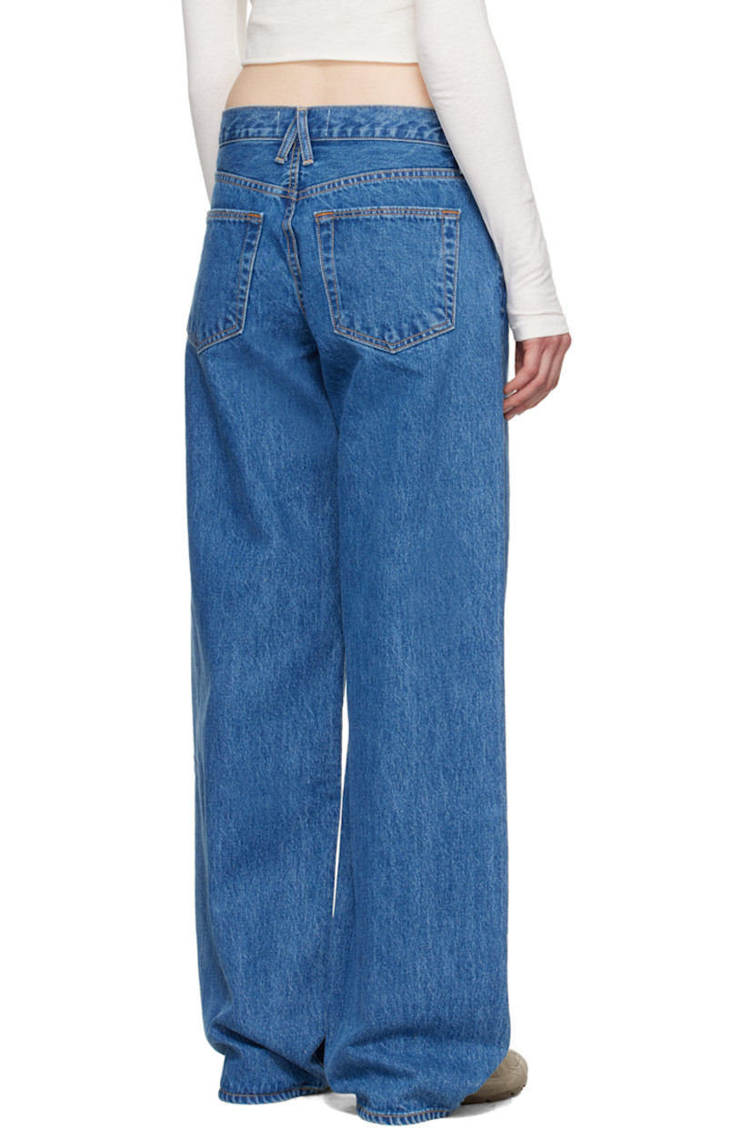 Wide-leg non-stretch denim jeans. Fading throughout.

· Low-rise
· Belt loops
· Five-pocket styling
· Zip-fly
· Logo-engraved silver-tone hardware
· Contrast stitching in tan

Supplier color: Sweet memory