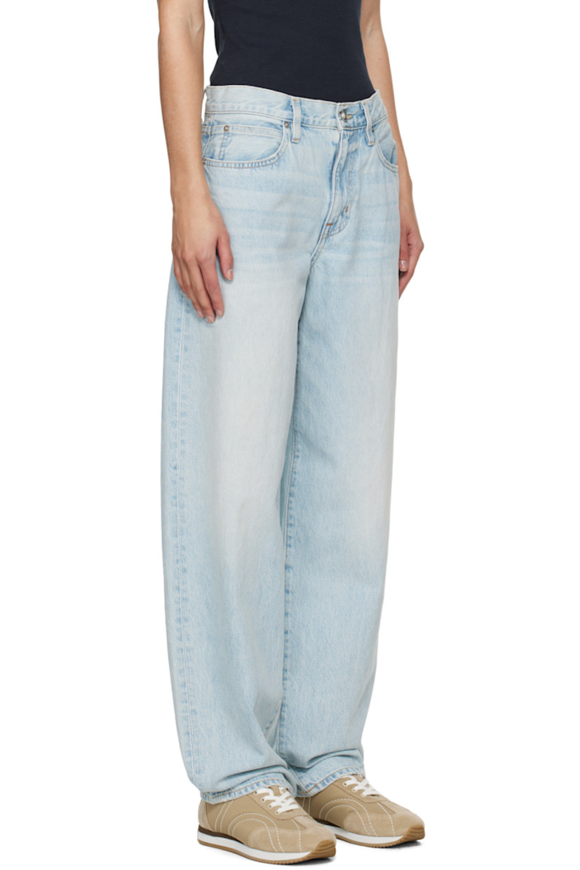 Loose-fit stonewashed non-stretch denim jeans. Fading, whiskering, and distressing throughout. 

· Mid-rise 
· Belt loops
· Five-pocket styling
· Zip fly 
· Contrast stitching in tan

Supplier color: Love song