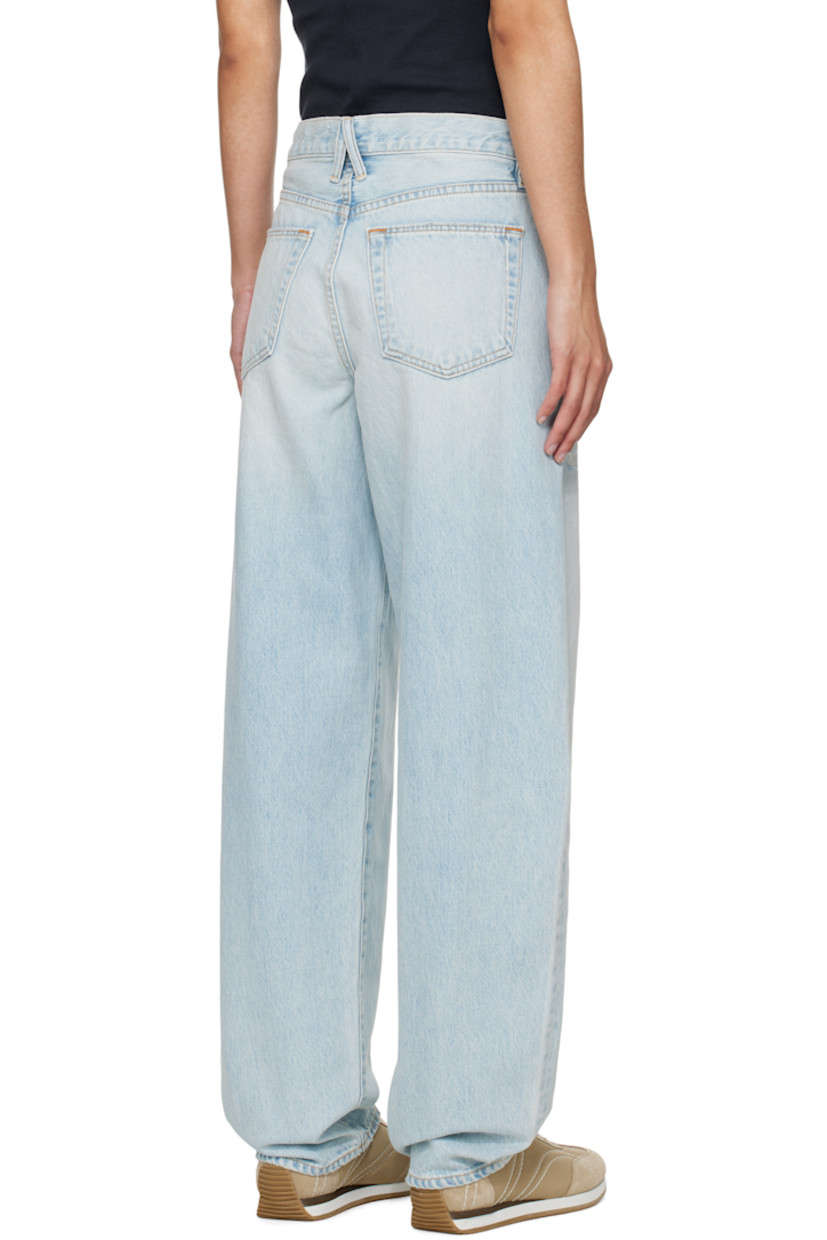 Loose-fit stonewashed non-stretch denim jeans. Fading, whiskering, and distressing throughout. 

· Mid-rise 
· Belt loops
· Five-pocket styling
· Zip fly 
· Contrast stitching in tan

Supplier color: Love song