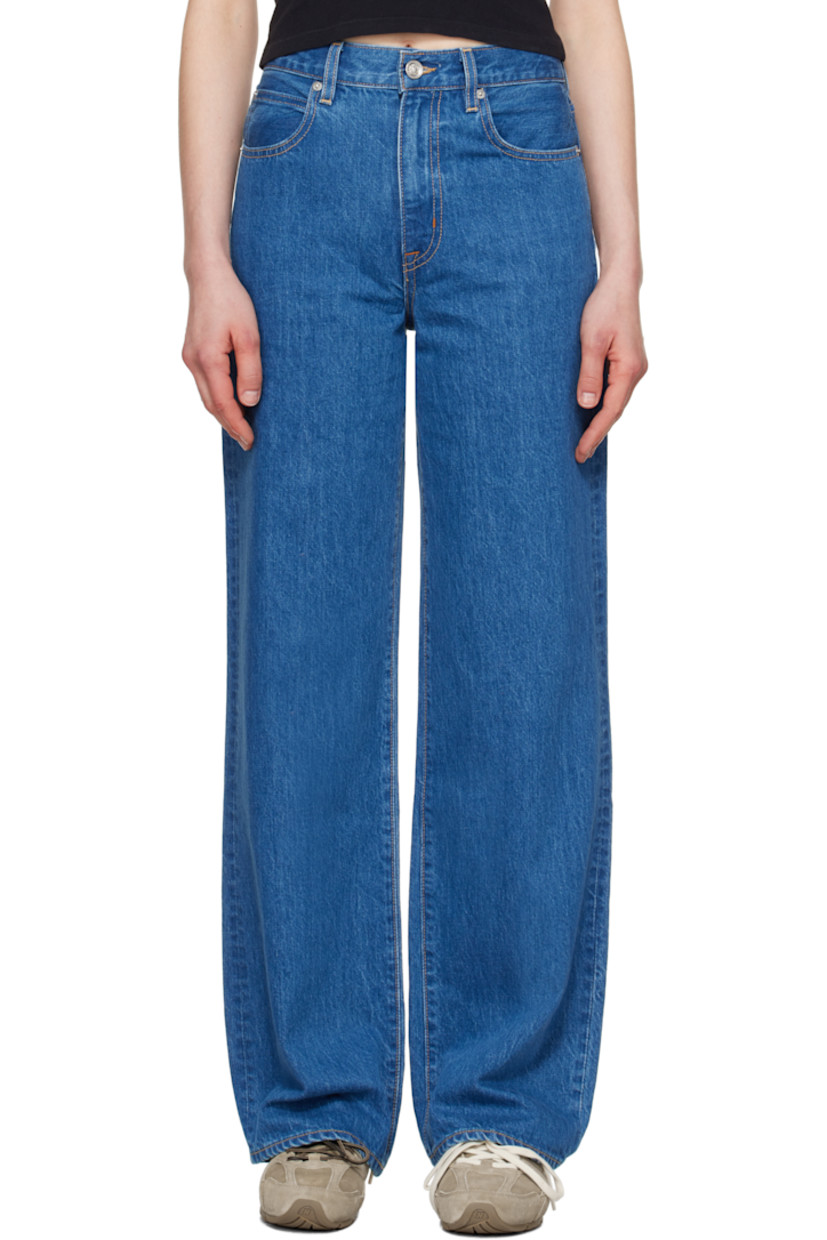 Wide-leg non-stretch denim jeans. Fading throughout.

· High-rise
· Belt loops
· Five-pocket styling
· Zip-fly
· Logo-engraved silver-tone hardware
· Contrast stitching in tan

Supplier color: Freedom