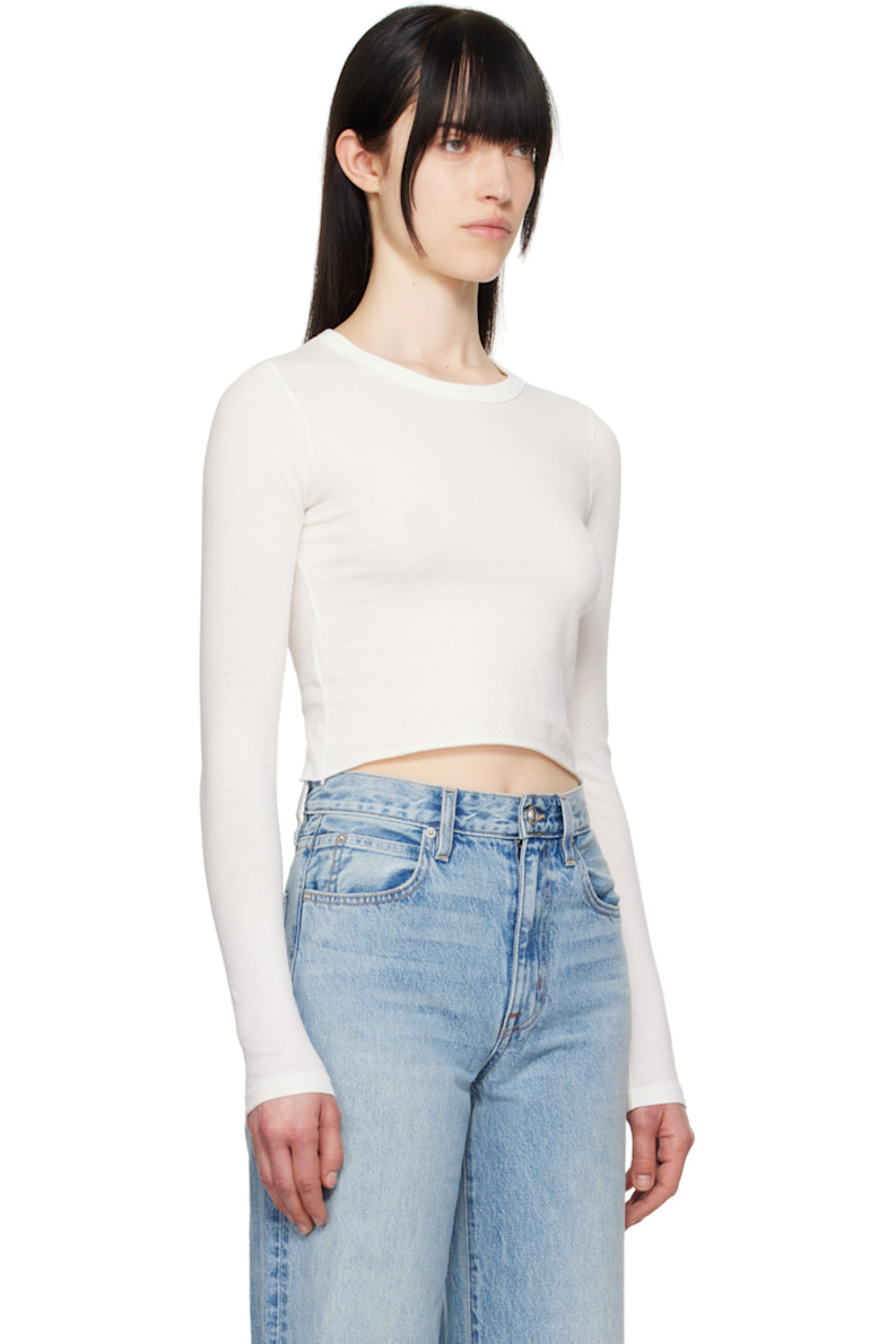 Lightweight cotton jersey T-shirt. 

· Rib-knit crewneck
· Rolled edge at cropped hem

Part of the 'American Made' collection. 

Supplier color: Natural white
