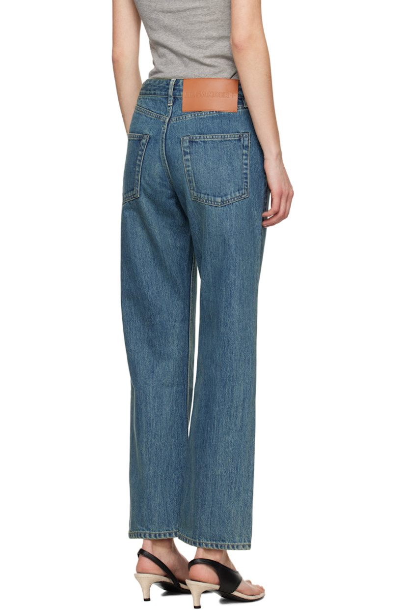 Non-stretch denim jeans. Subtle fading throughout.

· Belt loops
· Five-pocket styling
· Zip fly
· Leather logo patch at back waistband
· Silver-tone hardware
· Contrast stitching in off-white

Supplier color: Blue