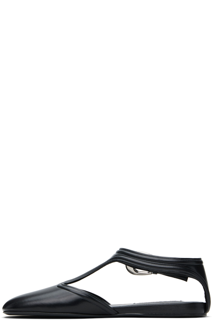 Buffed goatskin Mary Jane-style ballerina flats in black.

· Pin-buckle ankle strap
· Cutout at sides
· Nappa leather insole and lining
· Polished calfskin sole with rubber injections

Supplier color: Black